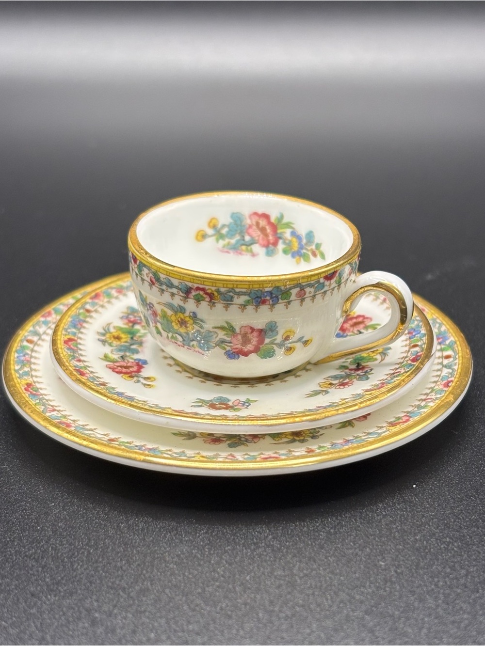 Vintage Coalport "Ming Rose" Bone China Miniature Trio Set - Made in England